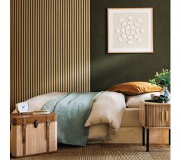 Panneau mural déco 240x60 cm COLVA Naturel/Noir